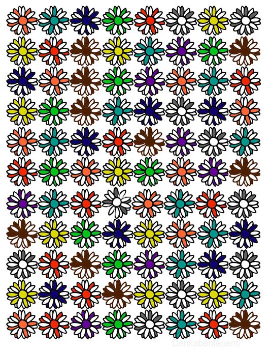 Blumenmeer Wie viele Blüten sehen Sie?